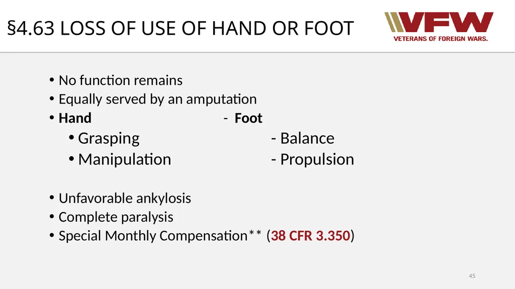 38 CFR Part 4 Schedule for Rating Disabilities 1 - slide 45 of 84