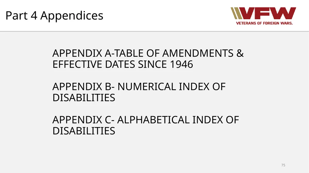 38 CFR Part 4 Schedule for Rating Disabilities 1 - slide 75 of 84