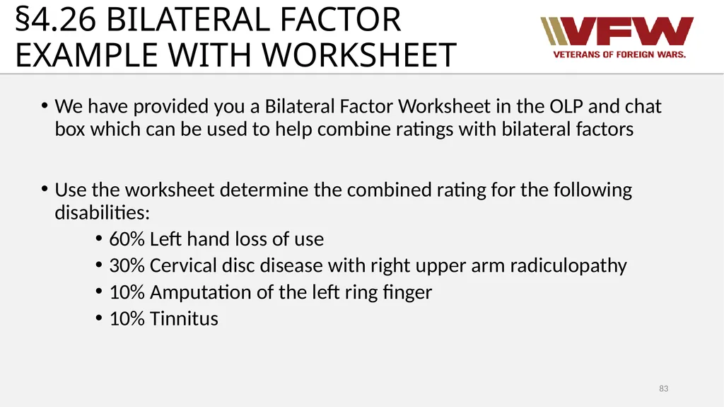 38 CFR Part 4 Schedule for Rating Disabilities 1 - slide 83 of 84