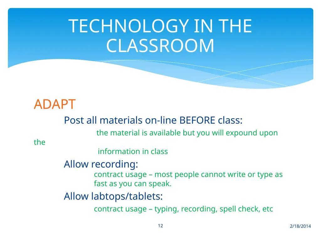 2/18/2014 1 screen holder TEACHING WITH TECHNOLOGY - slide 12 of 18