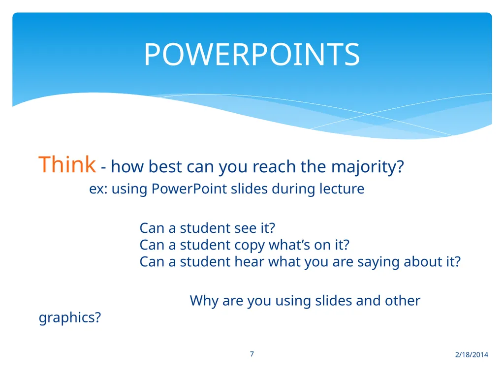 2/18/2014 1 screen holder TEACHING WITH TECHNOLOGY - slide 7 of 18