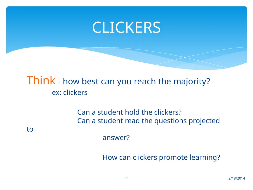 2/18/2014 1 screen holder TEACHING WITH TECHNOLOGY - slide 9 of 18