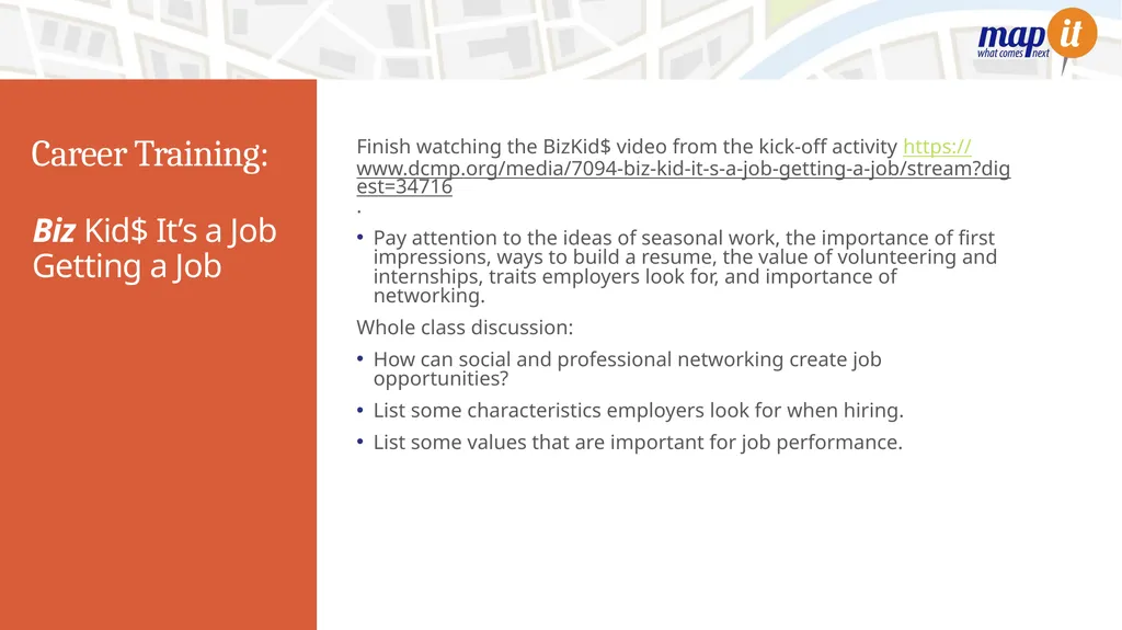 Career Training Learning Objectives: Students can - slide 4 of 11
