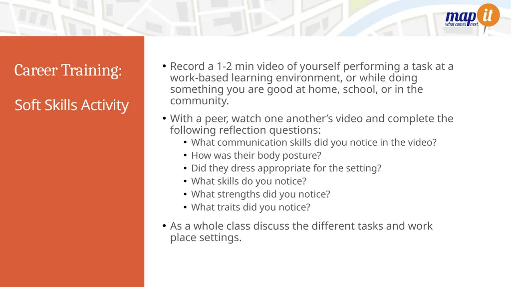 Career Training Learning Objectives: Students can - slide 8 of 11