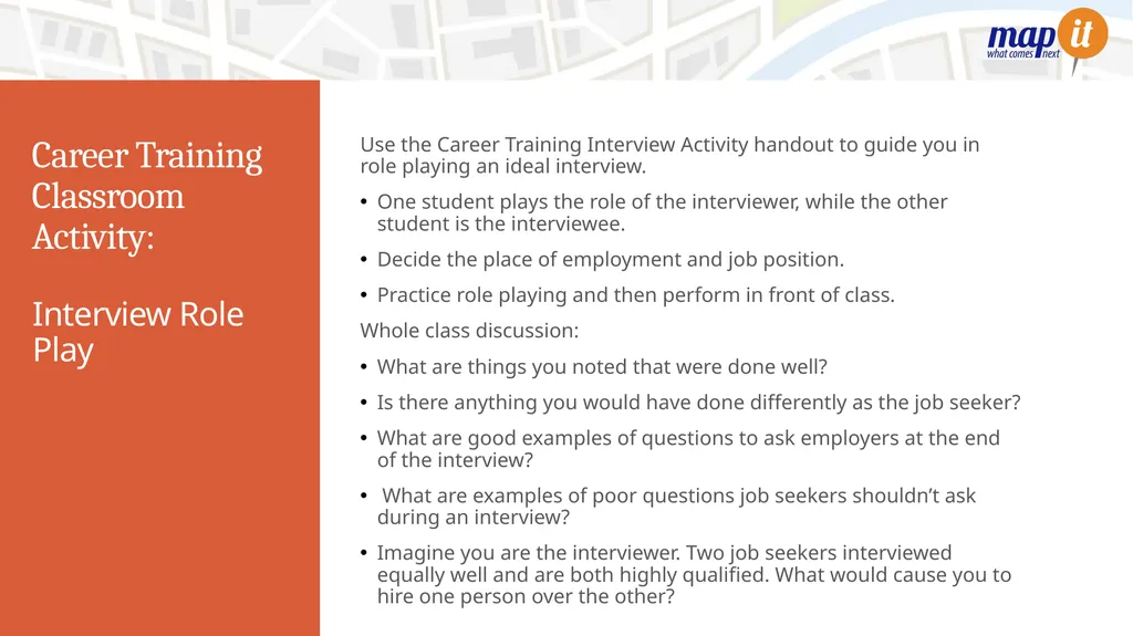 Career Training Learning Objectives: Students can - slide 3 of 11
