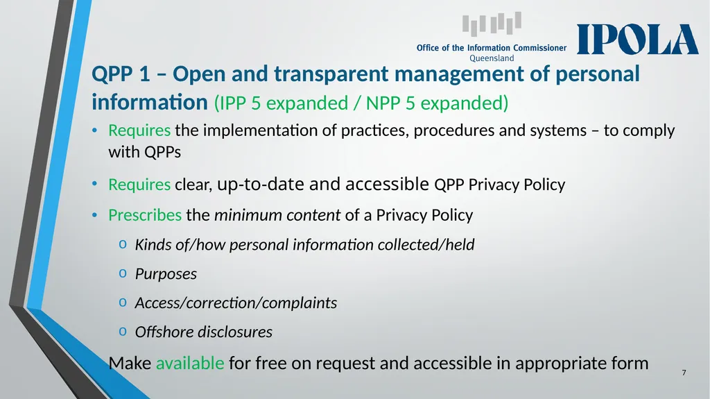 Information Privacy and Other Legislation - slide 7 of 30