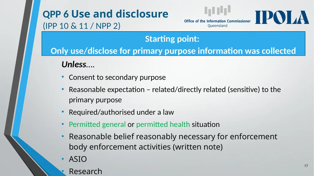 Information Privacy and Other Legislation - slide 17 of 30