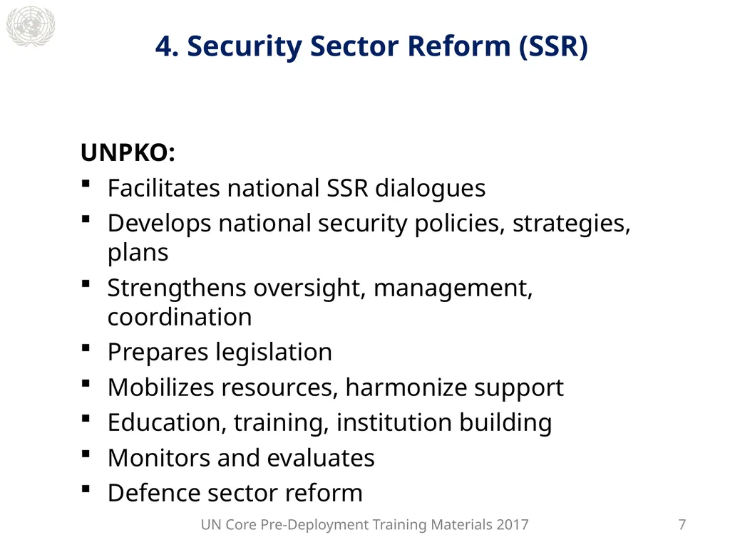 Module 2: Mandated Tasks of United Nations - slide 13 of 22