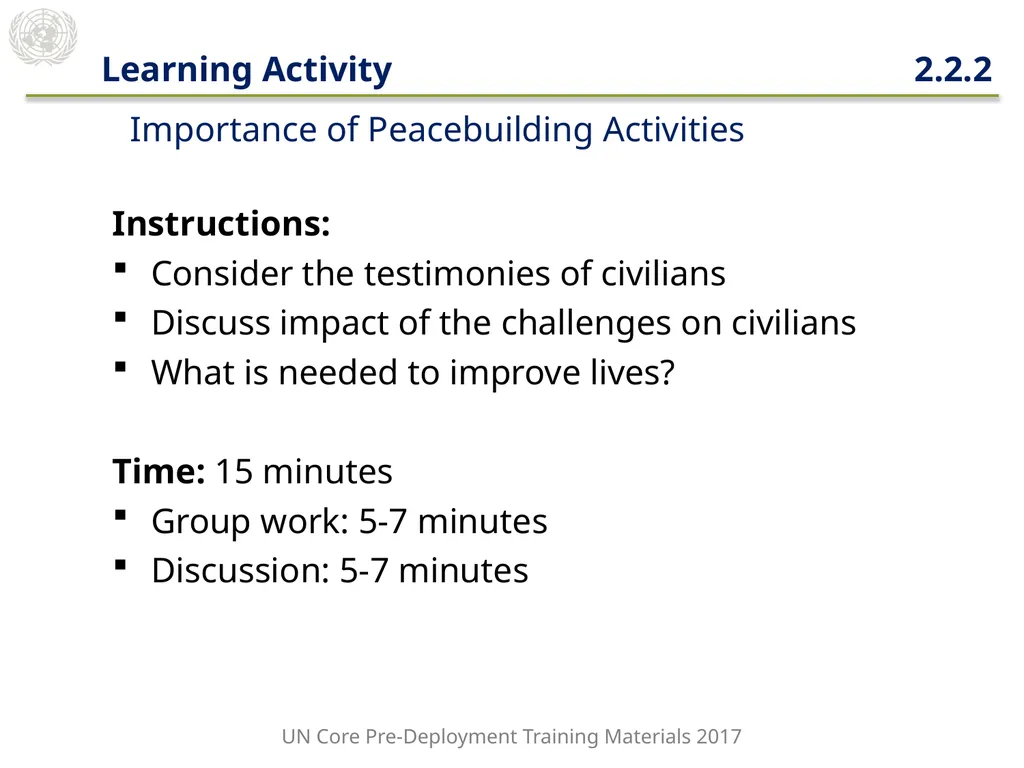 Module 2: Mandated Tasks of United Nations - slide 7 of 22