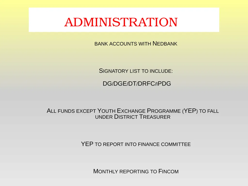 Rotary District 9370 District Finances AG Training - slide 18 of 22