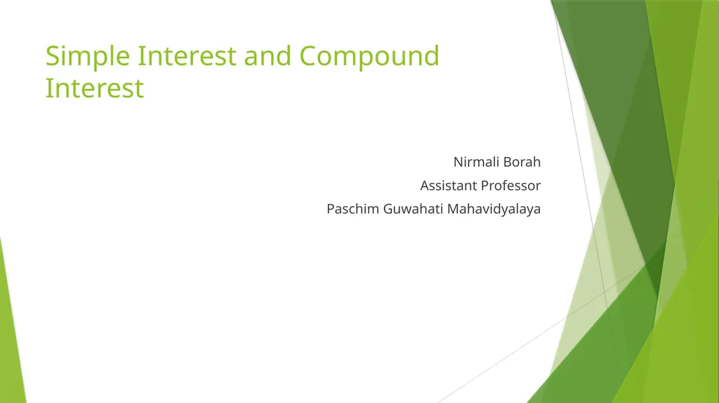 Simple Interest and Compound Interest Nirmali