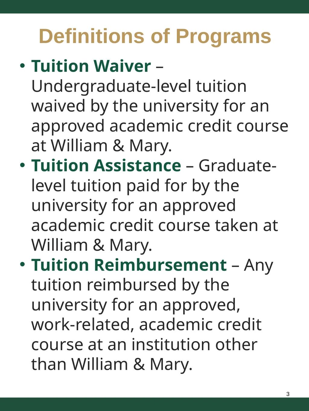 Employee Educational Benefits Policy Types of - slide 3 of 12