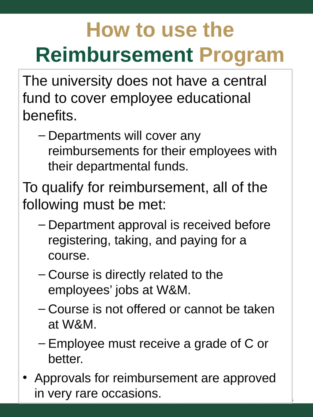 Employee Educational Benefits Policy Types of - slide 6 of 12