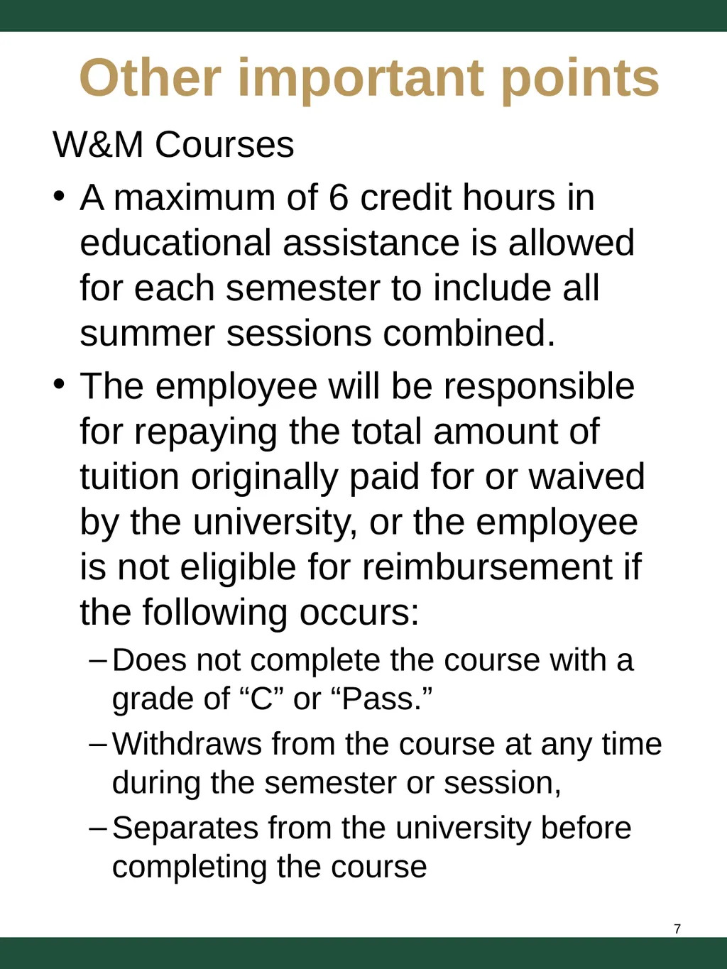 Employee Educational Benefits Policy Types of - slide 7 of 12