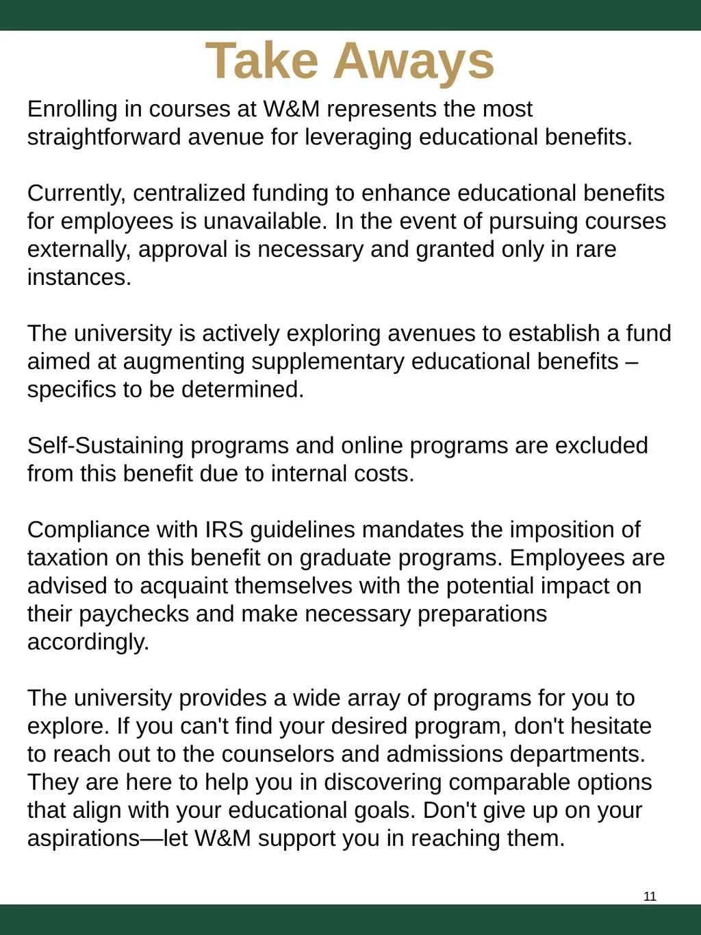 Employee Educational Benefits Policy Types of - slide 11 of 12