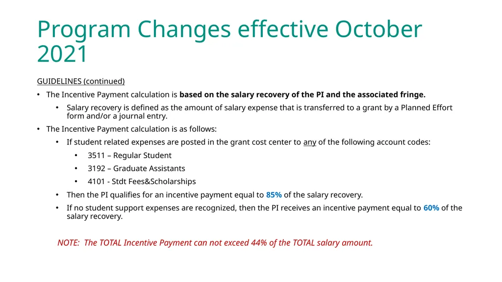 Research Incentive Plan for Administrators Updated - slide 3 of 7