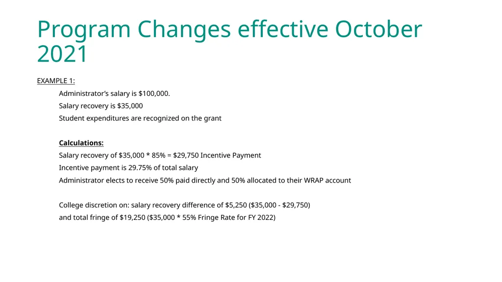 Research Incentive Plan for Administrators Updated - slide 5 of 7