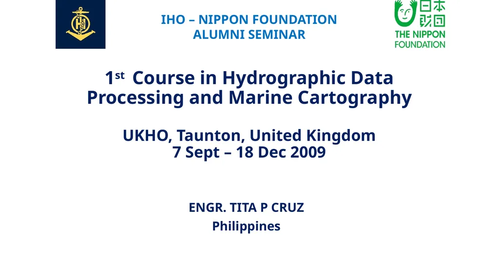1st Course in Hydrographic Data Processing and