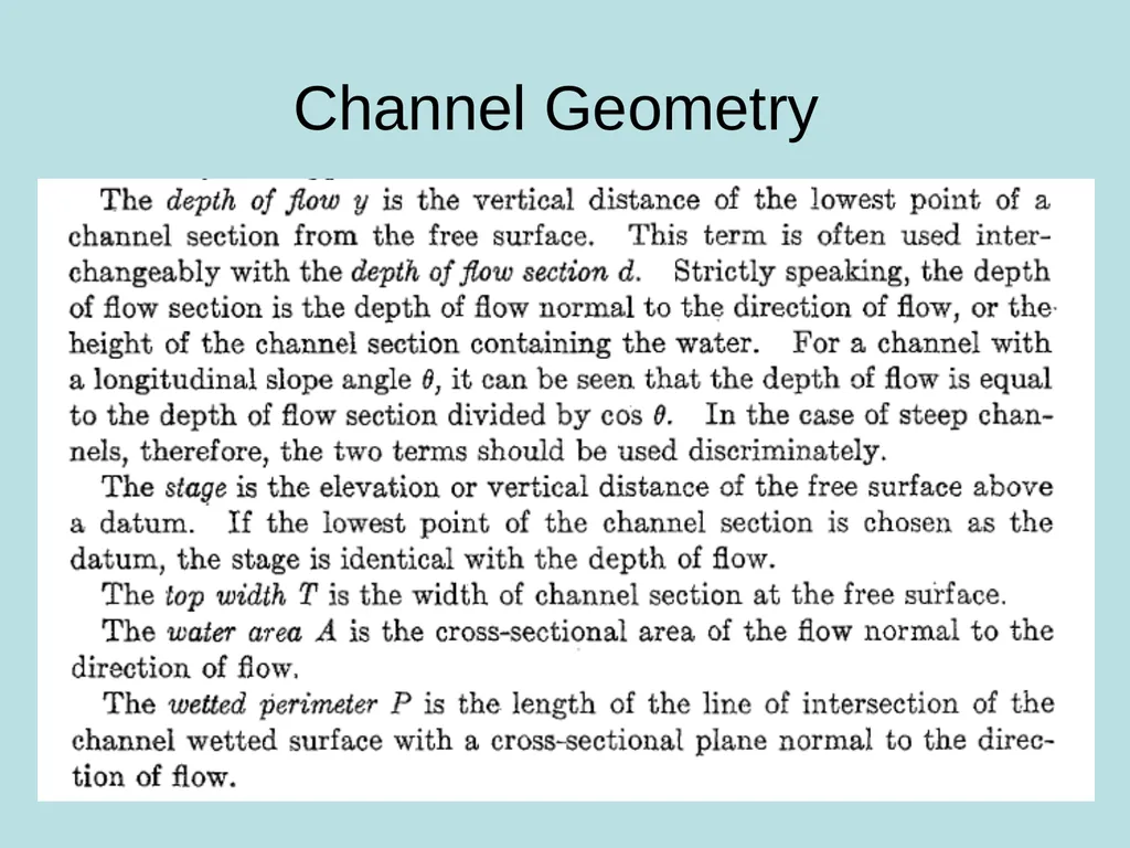 Open-Channel Flow and Its Classification CH-1 - slide 14 of 17