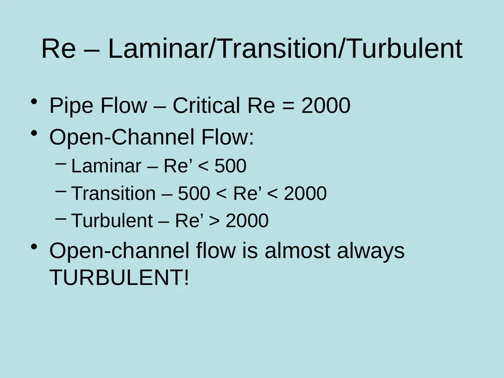 Open-Channel Flow and Its Classification CH-1 - slide 10 of 17
