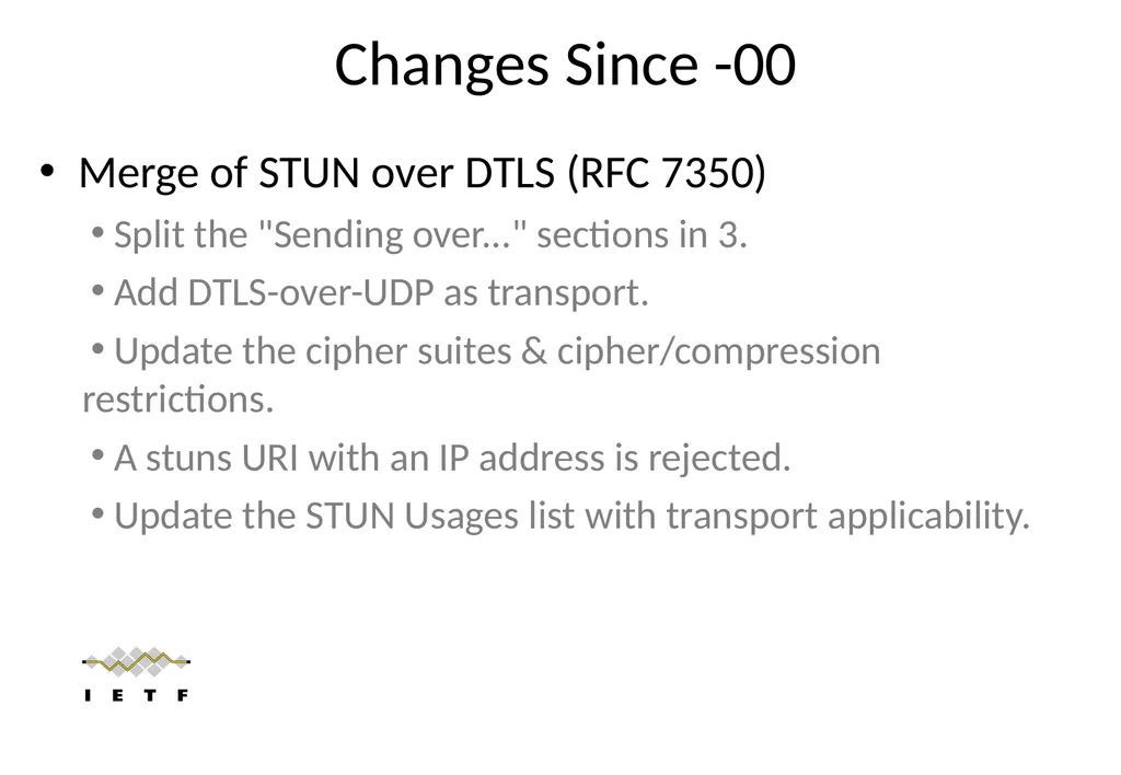 Session Traversal Utilities for NAT (STUN) IETF-92 - slide 4 of 10