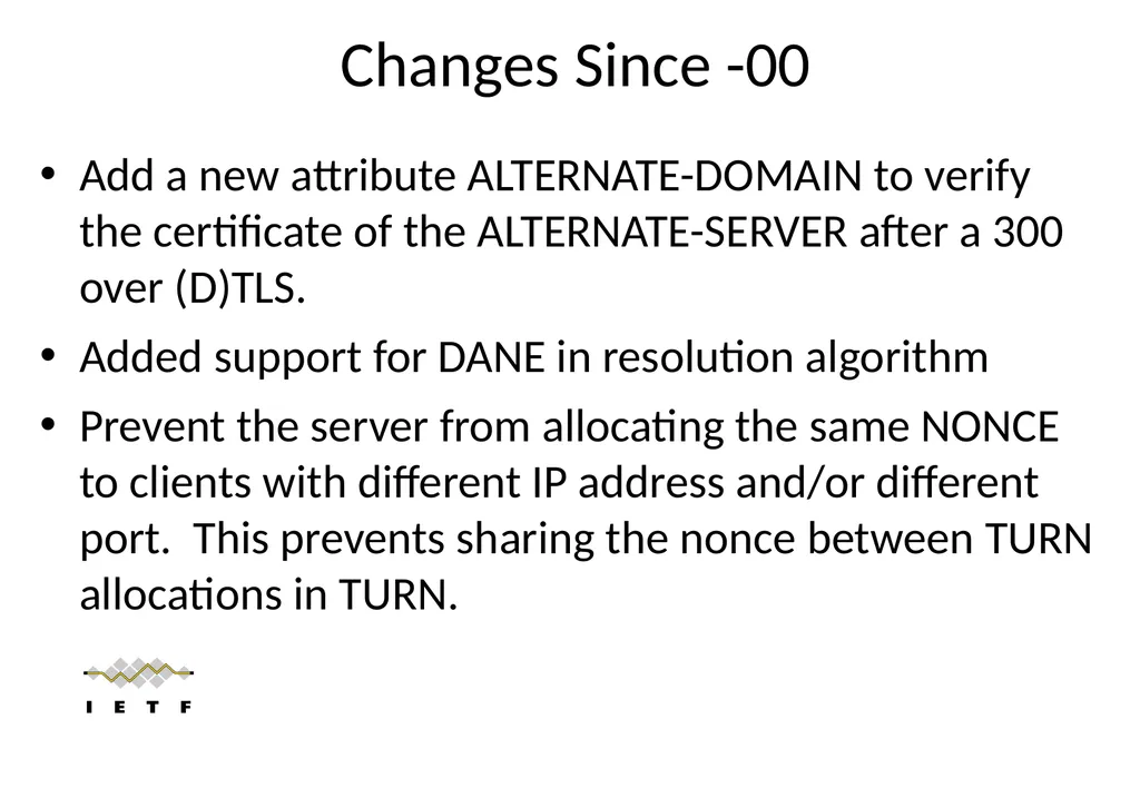 Session Traversal Utilities for NAT (STUN) IETF-92 - slide 6 of 10