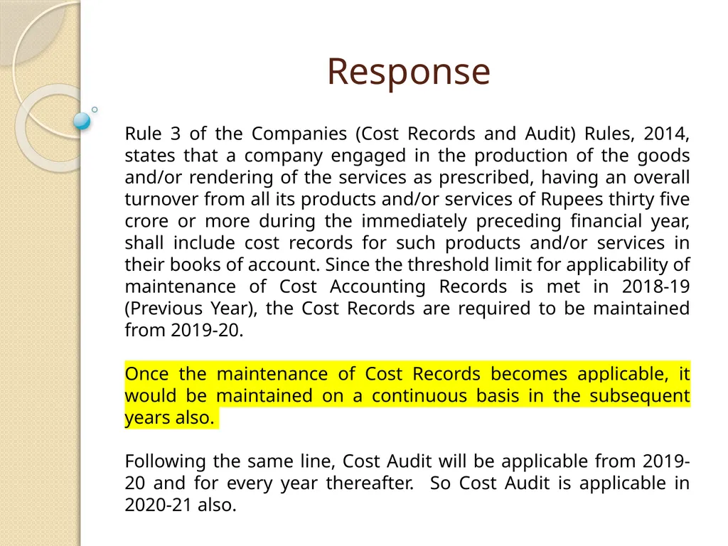 Cost Records & Audit Rules CMA (Dr.) BALWINDER - slide 38 of 55