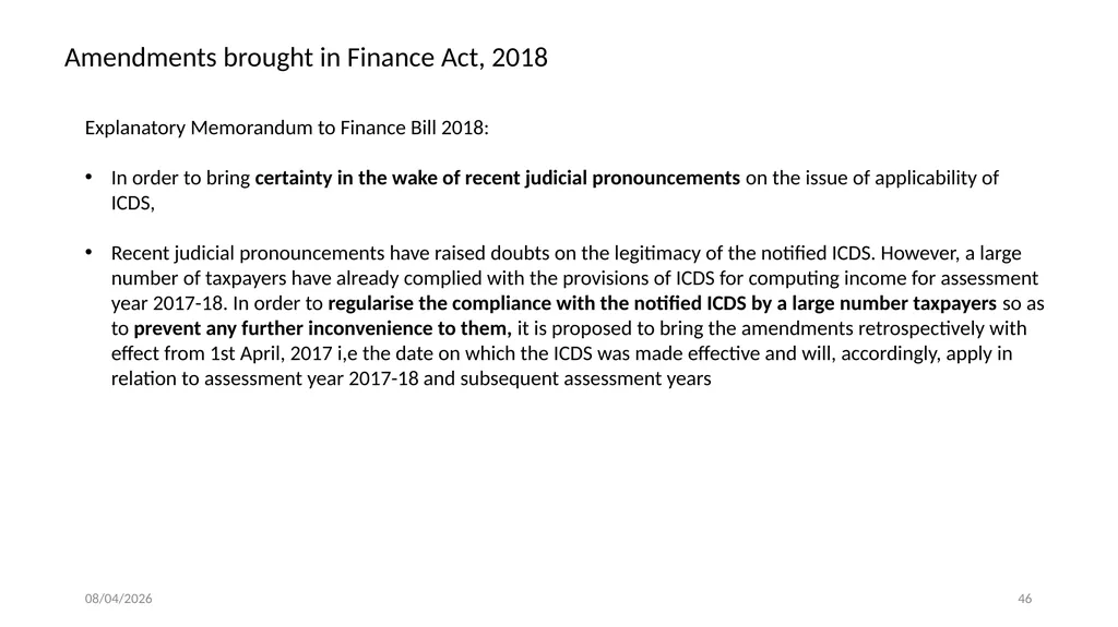 Direct Tax Implication on immovable properties and - slide 46 of 63