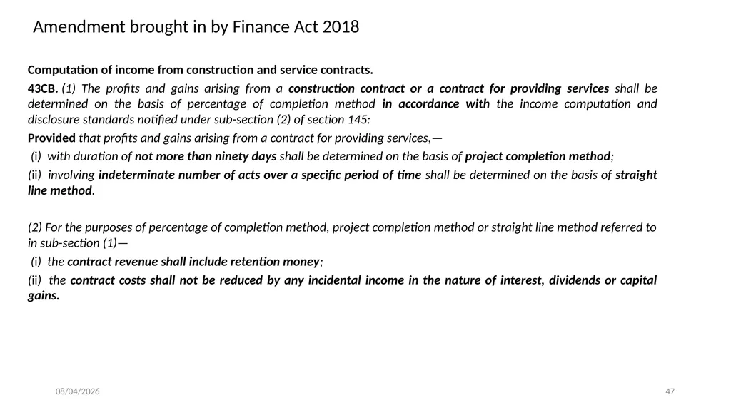 Direct Tax Implication on immovable properties and - slide 47 of 63