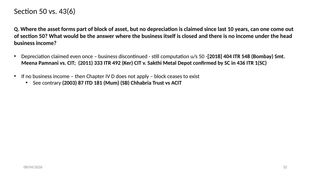 Direct Tax Implication on immovable properties and - slide 32 of 63
