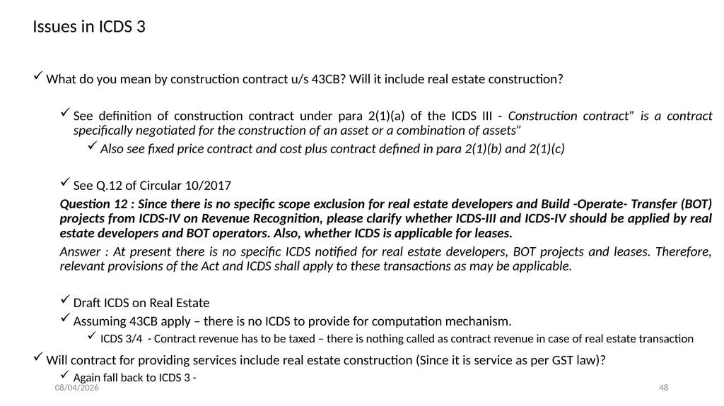 Direct Tax Implication on immovable properties and - slide 48 of 63