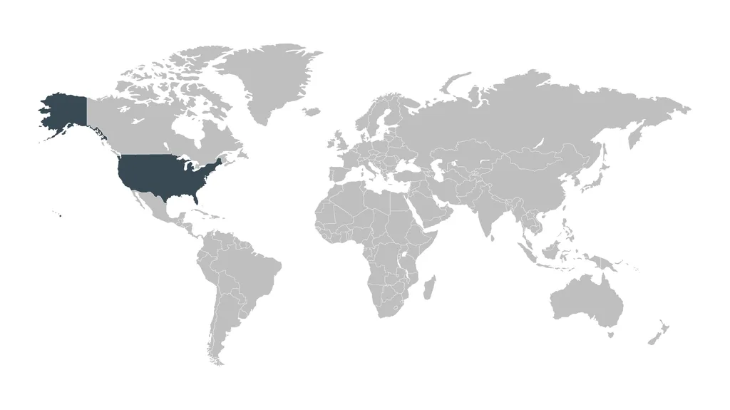 World Map for Highlighting and Recoloring U.S. Map