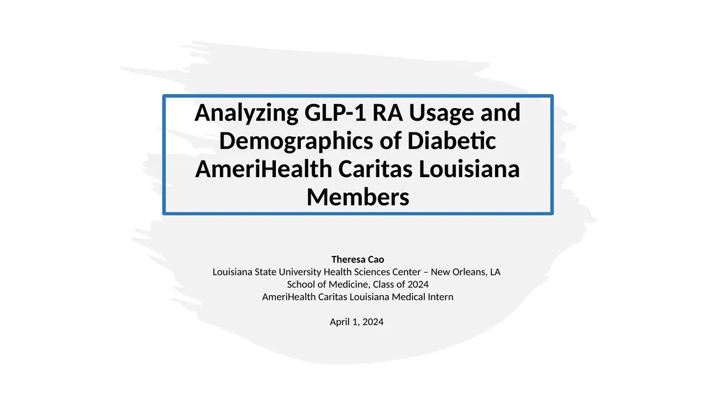 Analyzing GLP-1 RA Usage and Demographics of