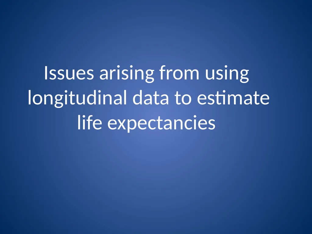 Assessing SES differences in life expectancy: - slide 9 of 26