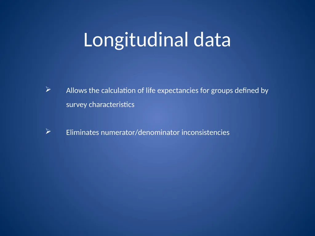 Assessing SES differences in life expectancy: - slide 7 of 26