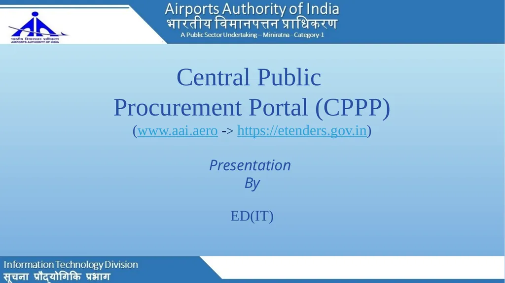 Central Public Procurement Portal (CPPP) - slide 1 of 15