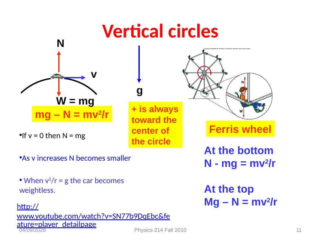 1/30/2013 Physics 214 Fall 2010 1 1D-04 Radial - slide 11 of 12