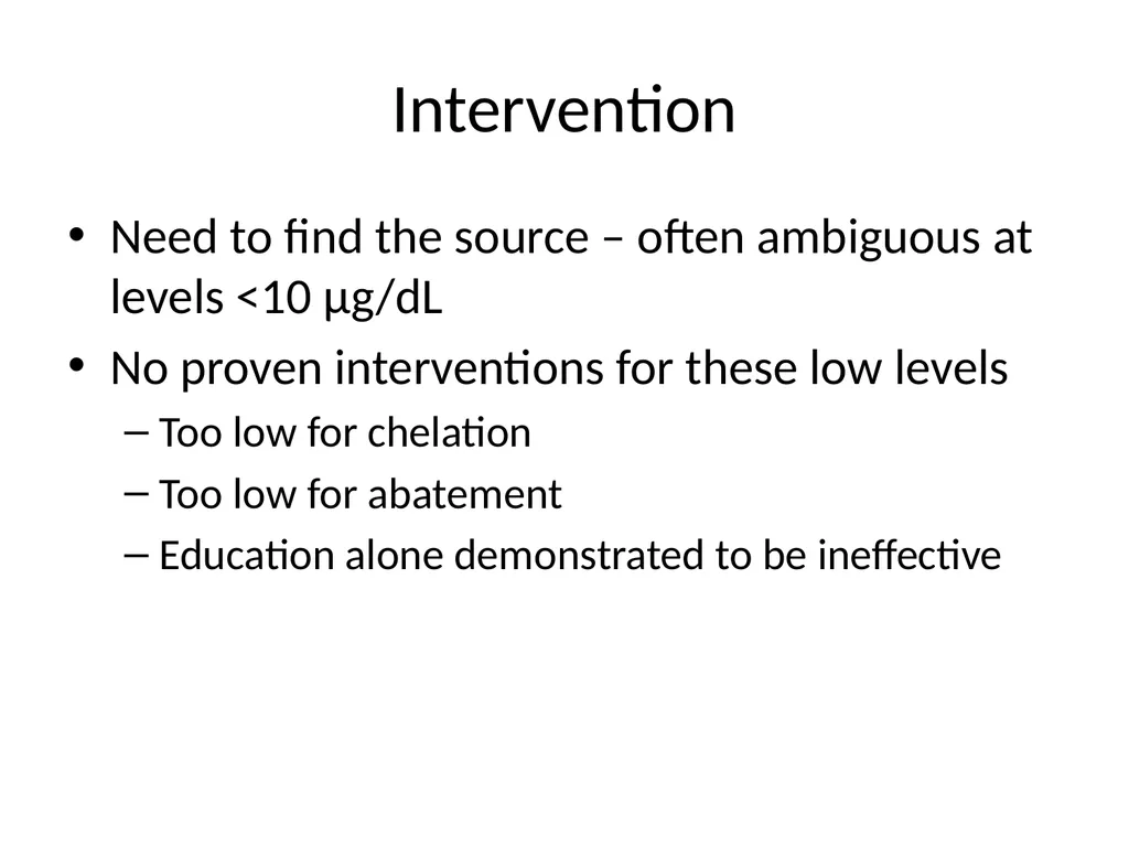 THE CASE AGAINST LOWERING THE ACTION LEVEL FOR - slide 8 of 34