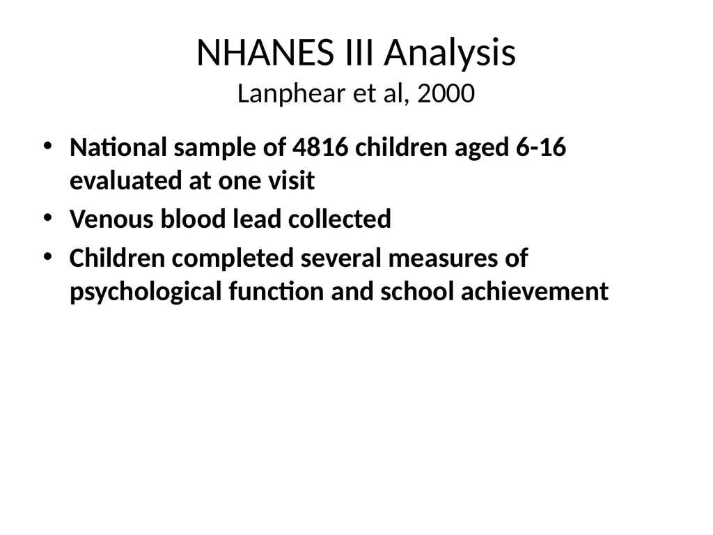 THE CASE AGAINST LOWERING THE ACTION LEVEL FOR - slide 16 of 34