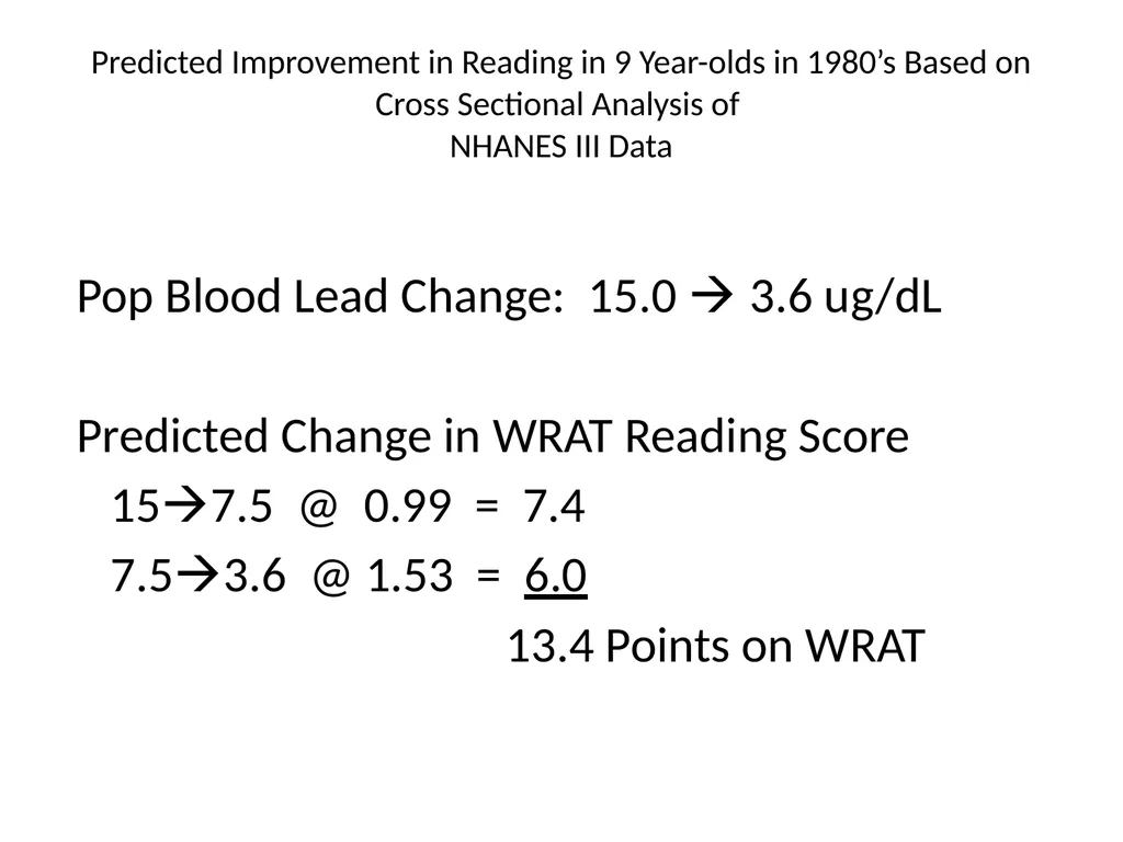 THE CASE AGAINST LOWERING THE ACTION LEVEL FOR - slide 19 of 34