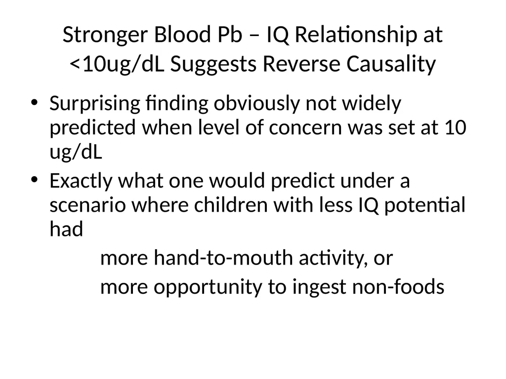 THE CASE AGAINST LOWERING THE ACTION LEVEL FOR - slide 28 of 34