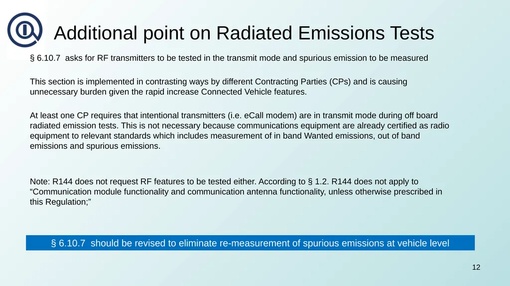 OICA Response to CP Proposals on eCall 17 January - slide 12 of 15