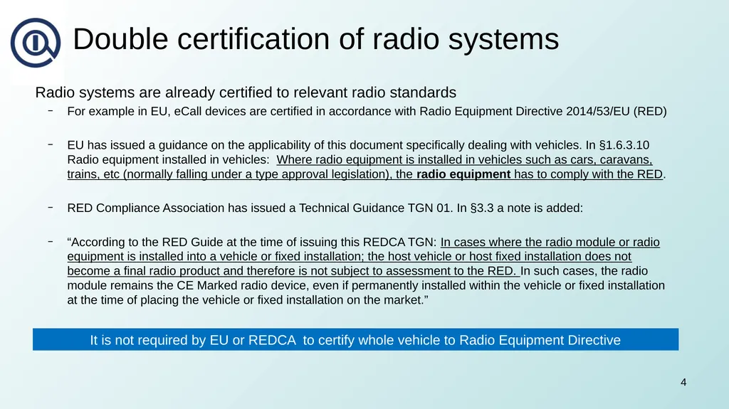 OICA Response to CP Proposals on eCall 17 January - slide 4 of 15
