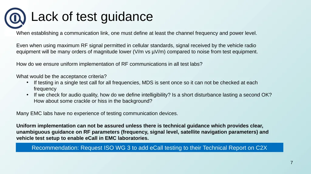 OICA Response to CP Proposals on eCall 17 January - slide 7 of 15