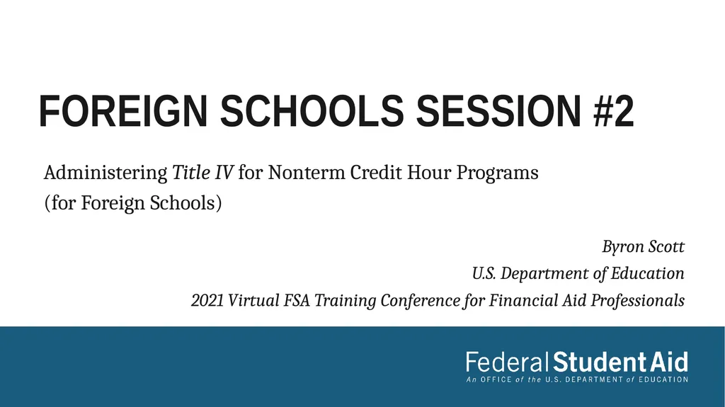 Administering Title IV for Nonterm Credit Hour - slide 1 of 39