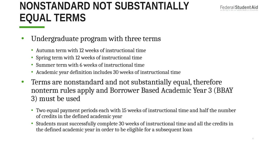 Administering Title IV for Nonterm Credit Hour - slide 6 of 39