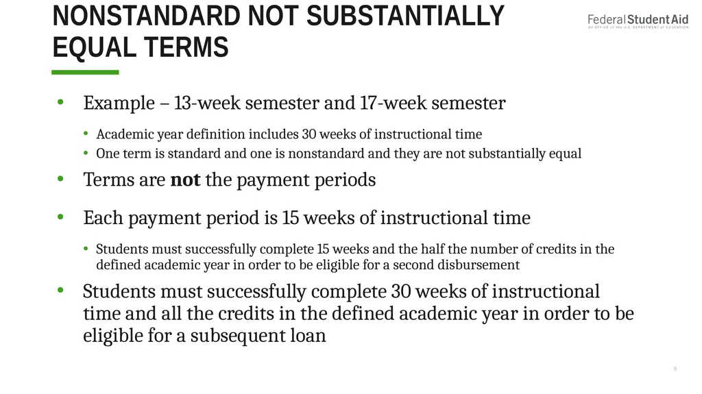 Administering Title IV for Nonterm Credit Hour - slide 8 of 39