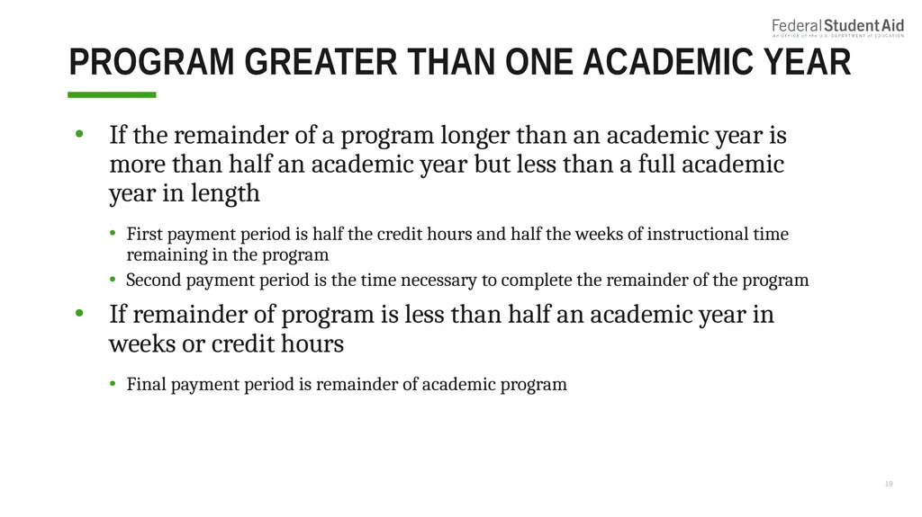 Administering Title IV for Nonterm Credit Hour - slide 19 of 39