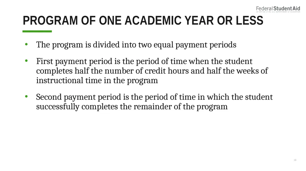 Administering Title IV for Nonterm Credit Hour - slide 18 of 39