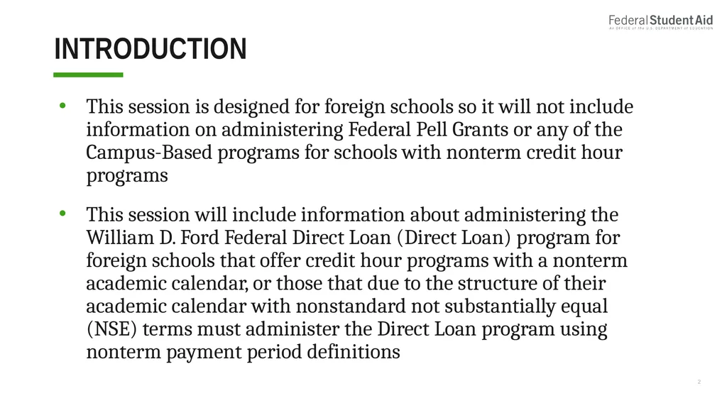 Administering Title IV for Nonterm Credit Hour - slide 2 of 39